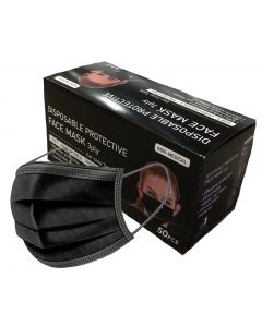 Non-Medical Mondmaskers ZWART - 3 laags - doosje 50 stuks Non-Medical Mondmaskers ZWART - 3 laags - doosje 50 stuks