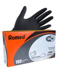 Romed Nitrile Premium 100 stuks - Zwart Poedervrij - XL Romed Nitrile Premium 100 stuks - Zwart Poedervrij - XL